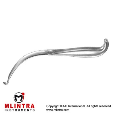 Sigmoid Notch Extra Oral Retractor Concave Blade Full Bent Tip Stainless Steel, 22 cm - 8 3/4" Blade Size 9.5 mm x 16 mm 